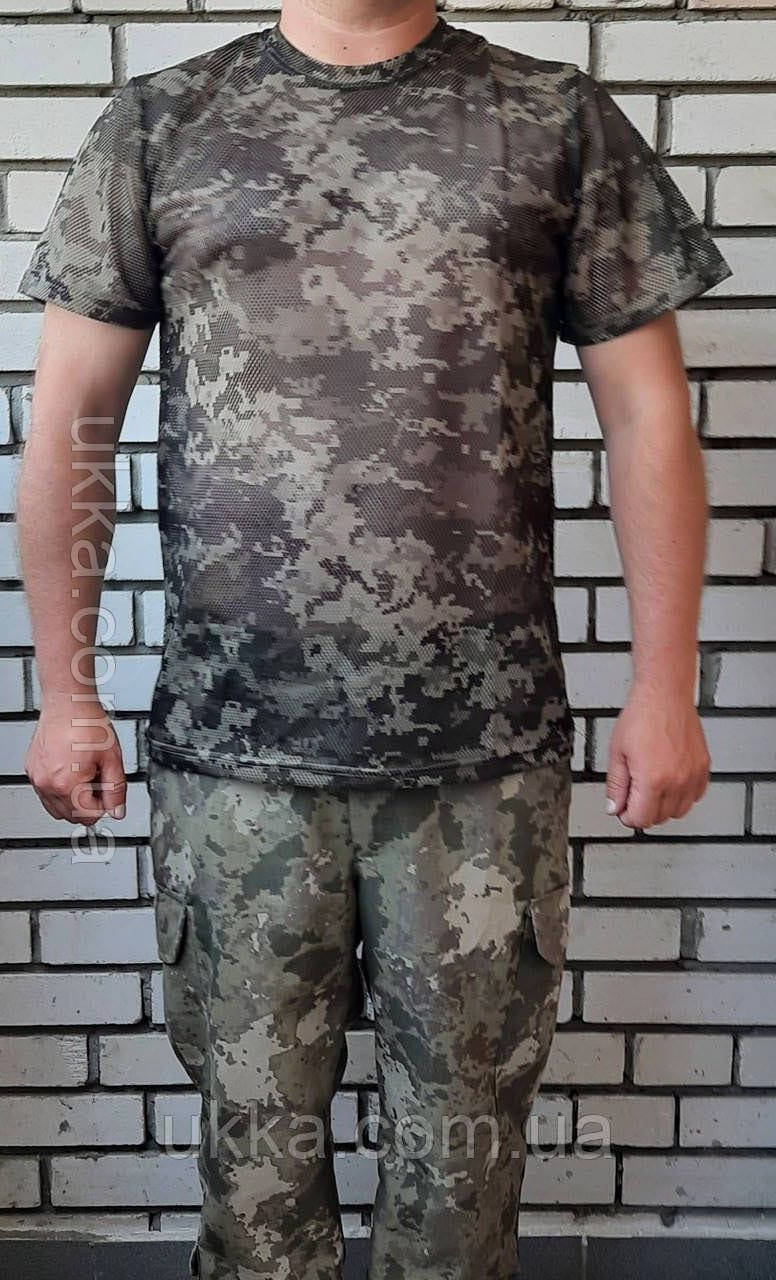 

Футболка сетка короткий рукав пиксель размер 48,50,52,54, Хаки