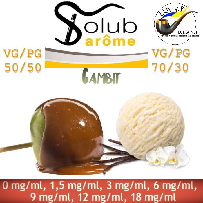 

Набор для самозамеса жидкости Solubarome Gambit 100 мл. 70/30, 0 мг/мл