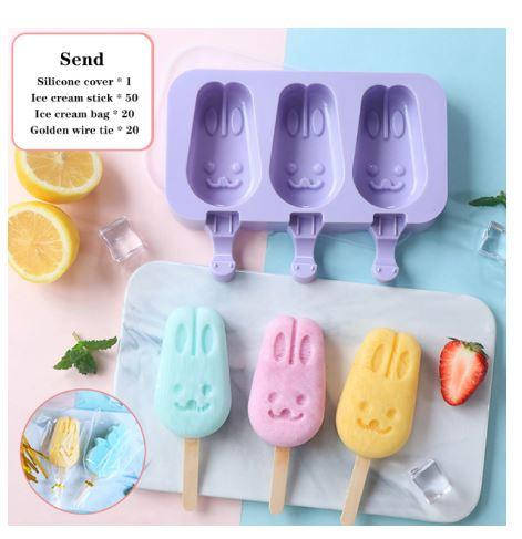 

Силиконовая форма для мороженого Зайчики (с крышкой)