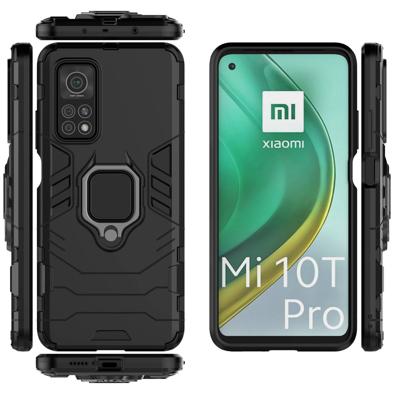 

Бронированный чехол для Xiaomi Mi 10T / Mi 10T Pro с кольцом Black, Черный