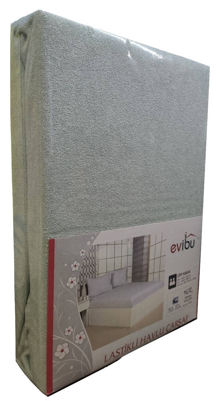 

Махровая простынь Evibu на резинке 220*240 с наволочками 50*70 Турция Цвет Мятный