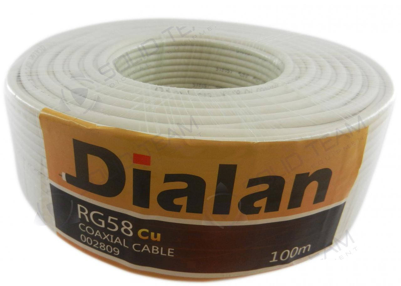 

Кабель Dialan RG58 50 Ом 3G/4G LTE/CDMA, 50 Ом коаксиальний, 100м, Медь (Cu)