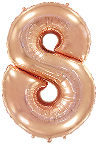 

Фольгированная цифра 8 розовое золото, 40" (102 см) Flexmetal
