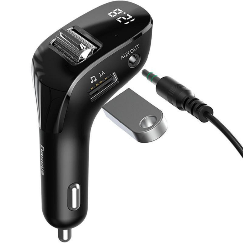 

ФМ модулятор Baseus Streamer F40 с Bluetooth AUX MP3 FM трансмиттер с блютуз в прикуриватель для авто/машины