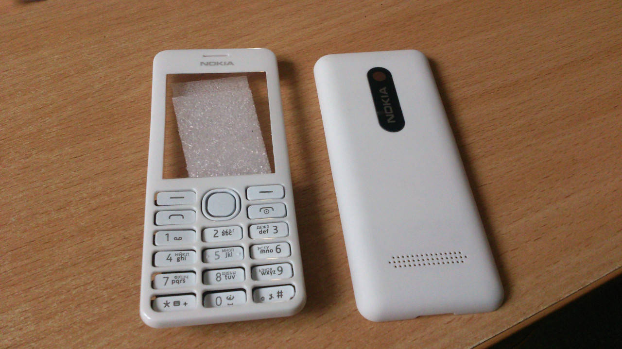 

Корпус Nokia Asha 206 белый c клавиатурой