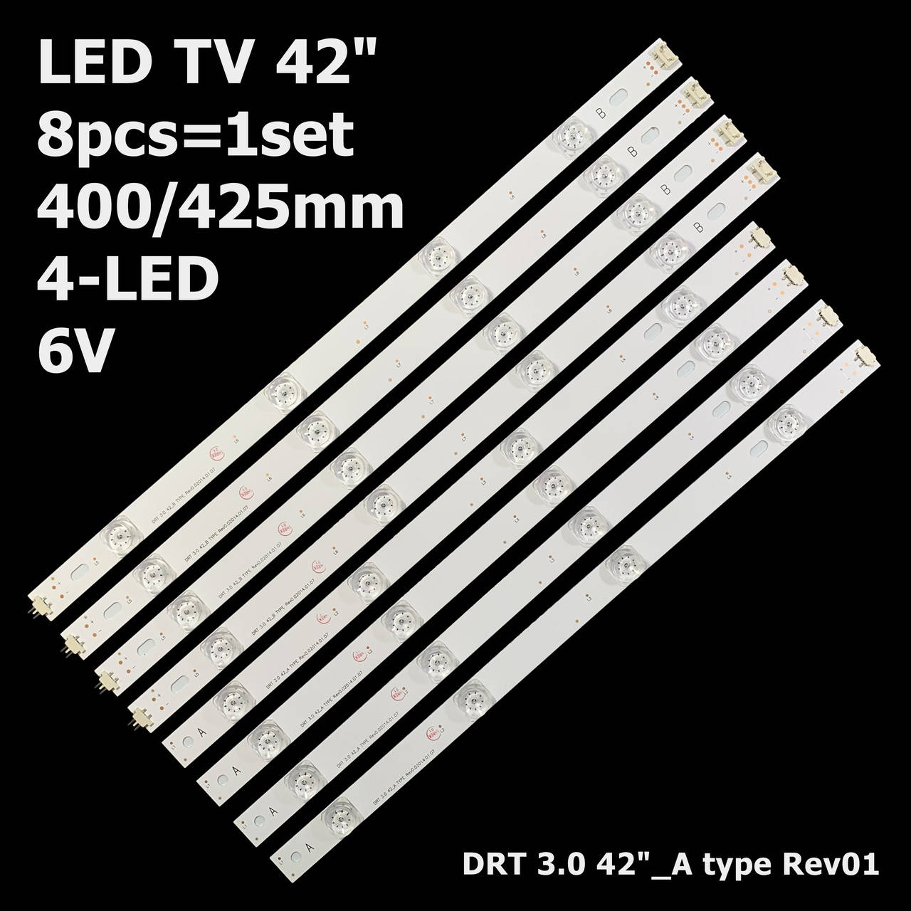 

LED підсвітка TV LG 42" inch 400/425mm 4-led Innotek DRT 3.0 42"_A type Rev01 /B type 4pcs A+4pcs B 8pcs=1set