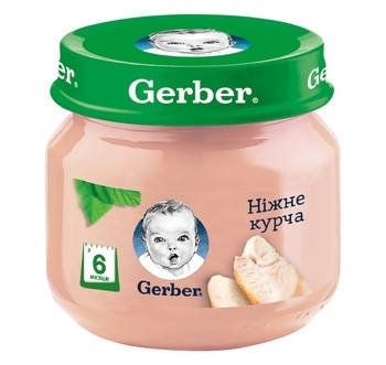 

Мясное пюре Gerber (Гербер) Ніжне курча 80г (скло)