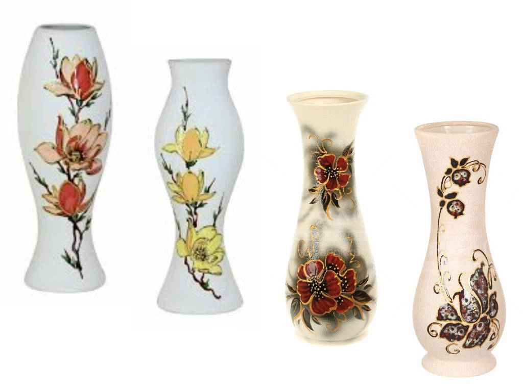 

Ваза керамическая Натали 37-41см., Разные цвета