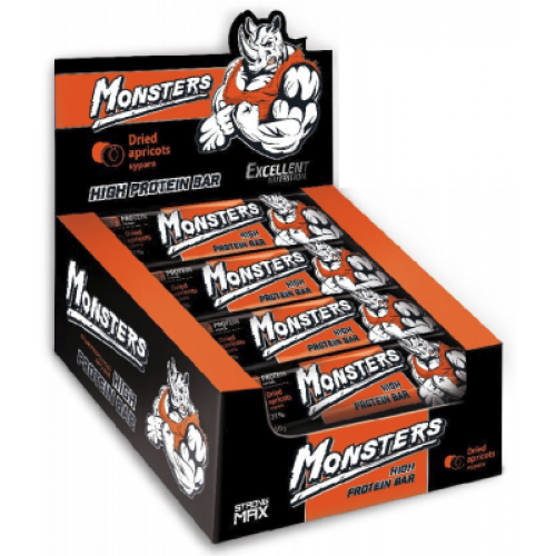 

Протеиновые батончики Monsters Strong Max - 80g x 20шт абрикос