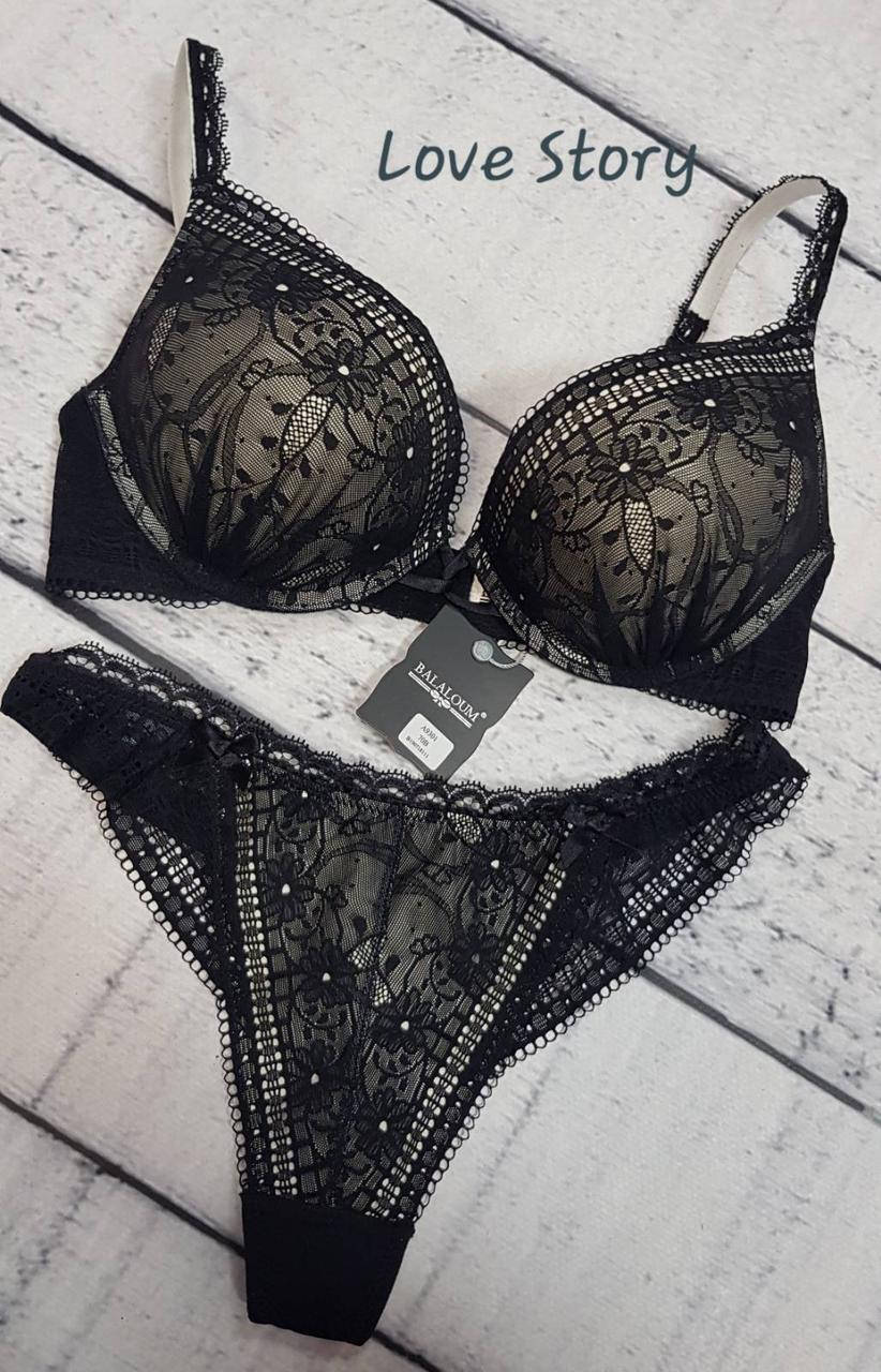 

Комплект нижньої жіночої білизни BALALOUM 9301 70B 75B 80B чорно-білий, Черный