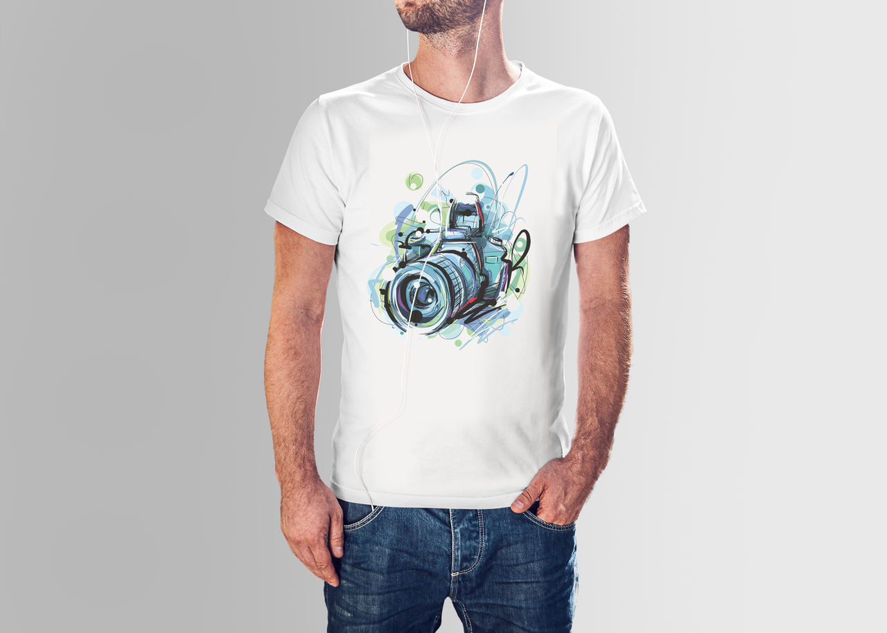 

Футболка мужская с принтом "Фотоаппарат" XL