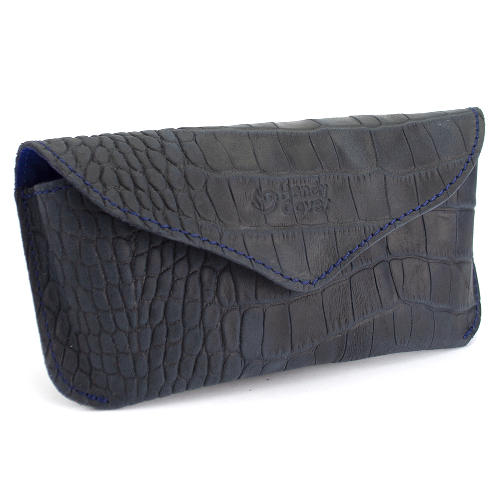 

Футляр для очков кожаный Handycover HC0085 (синий крокодил)