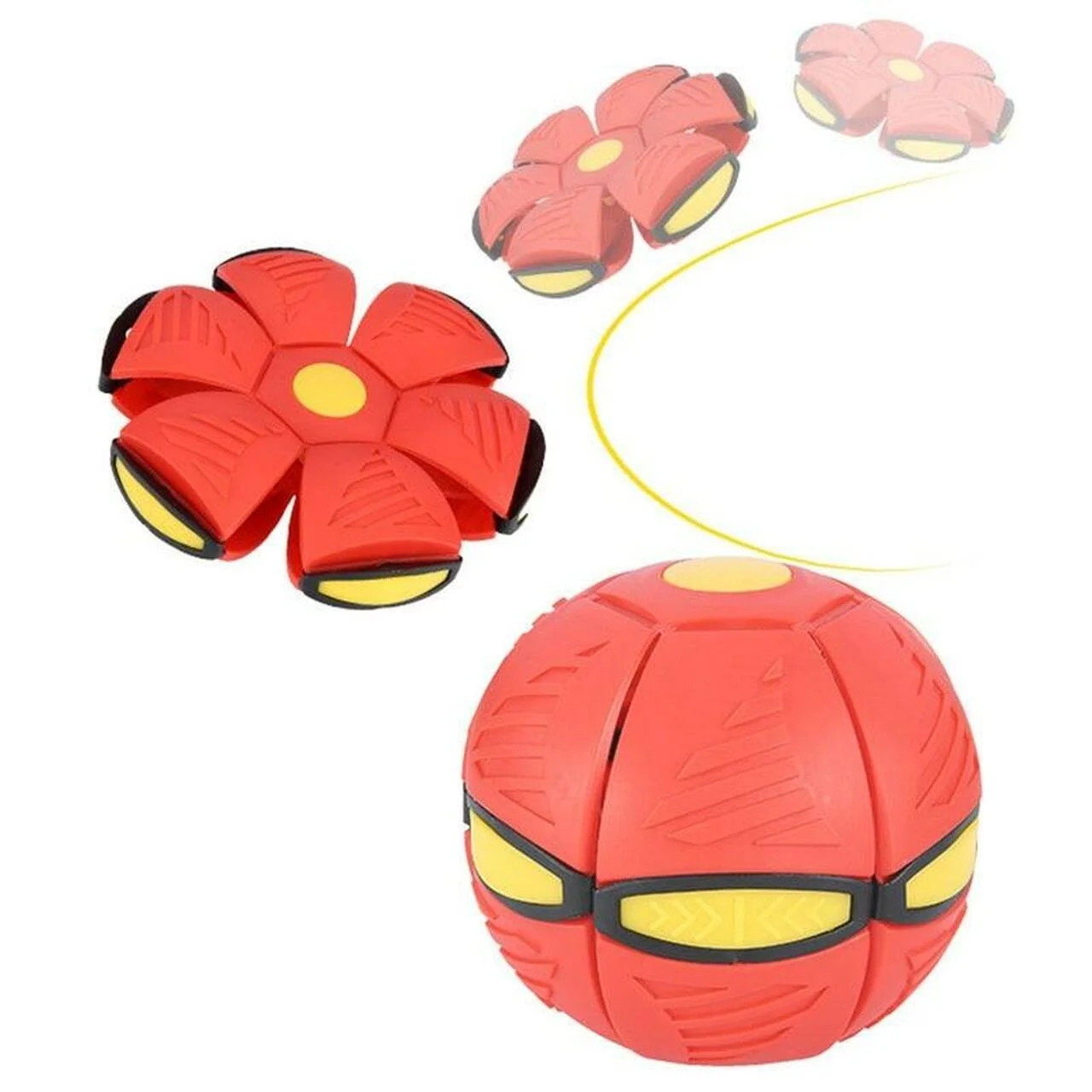 

Складной игровой мячик Flat Ball Disc складной мяч-трансформер для активных игр на природе и дома красный