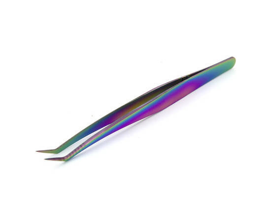 

Пинцет профессиональный для ресниц Global Fashion, изогнутый, хамелеон