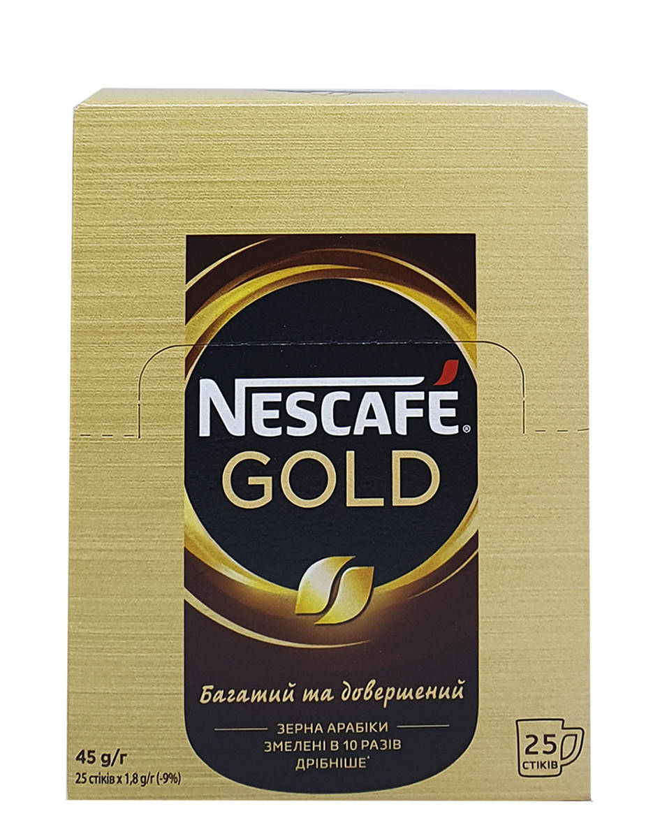 

Кофе растворимый с добавлением молотого в стиках Nescafe Gold 25 х 2 г (498)