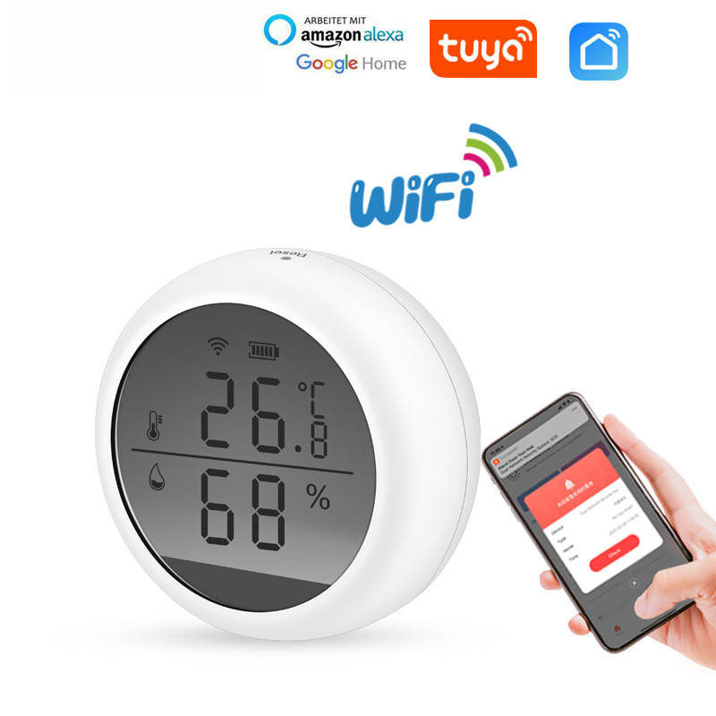 

Комнатный WiFi, датчик температуры и влажности (гигрометр) с ЖК-дисплеем, Alexa, Google Home, Tuya Smart Life