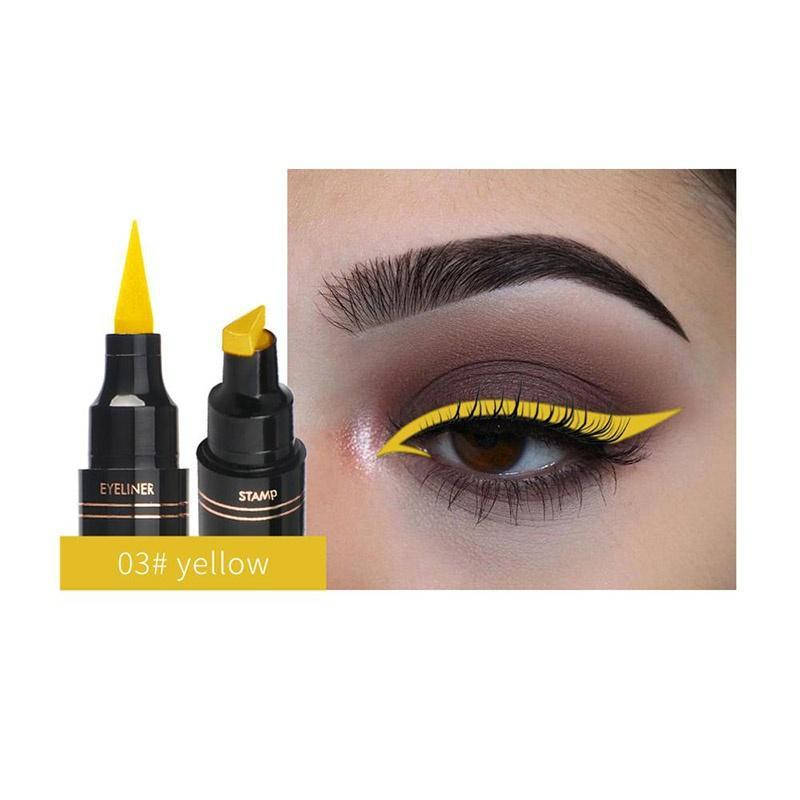 

Двухстороння подводка для глаз Color Liquid Eyeliner маркер + штамп Желтый