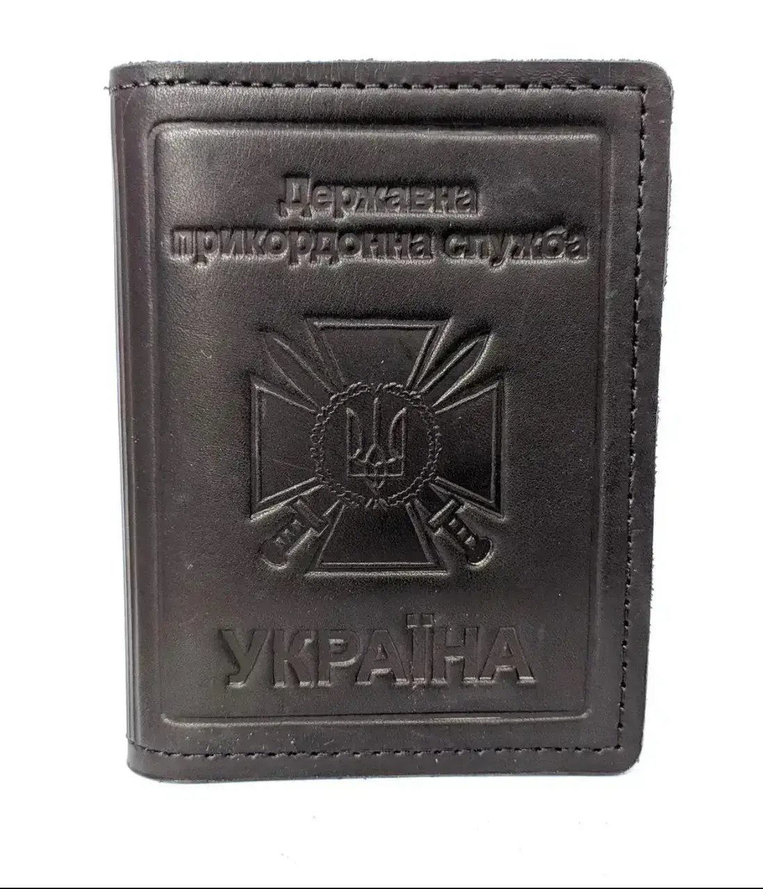 

Обложка для удостоверения пограничника из натуральной кожи Черный
