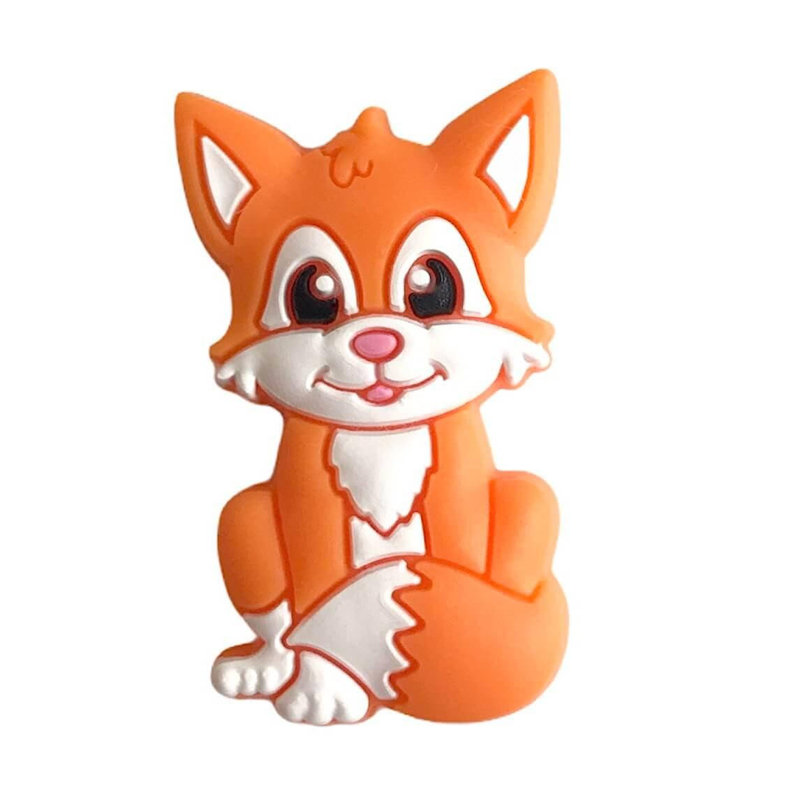 

Мини Лисичка с хвостиком (оранжевая ), силиконовая бусина