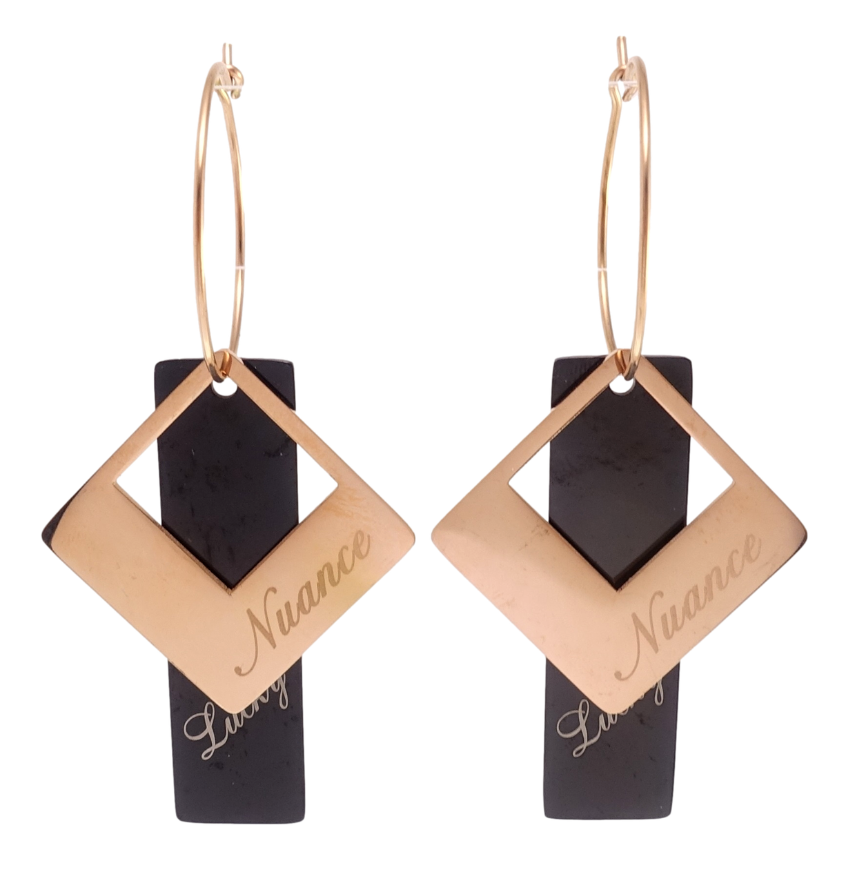 

Серьги Xuping TTM Stainless Steel Розовый оттенок подвески на кольцах "Nuance Lucky"