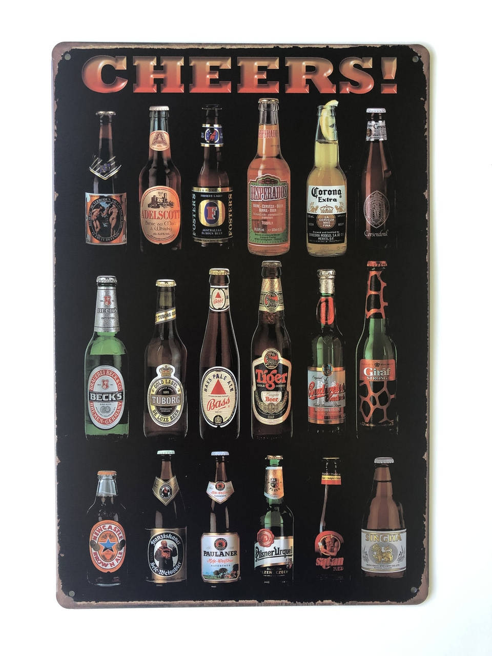 

Металлическая ретро-табличка "CHEERS" 20х30см
