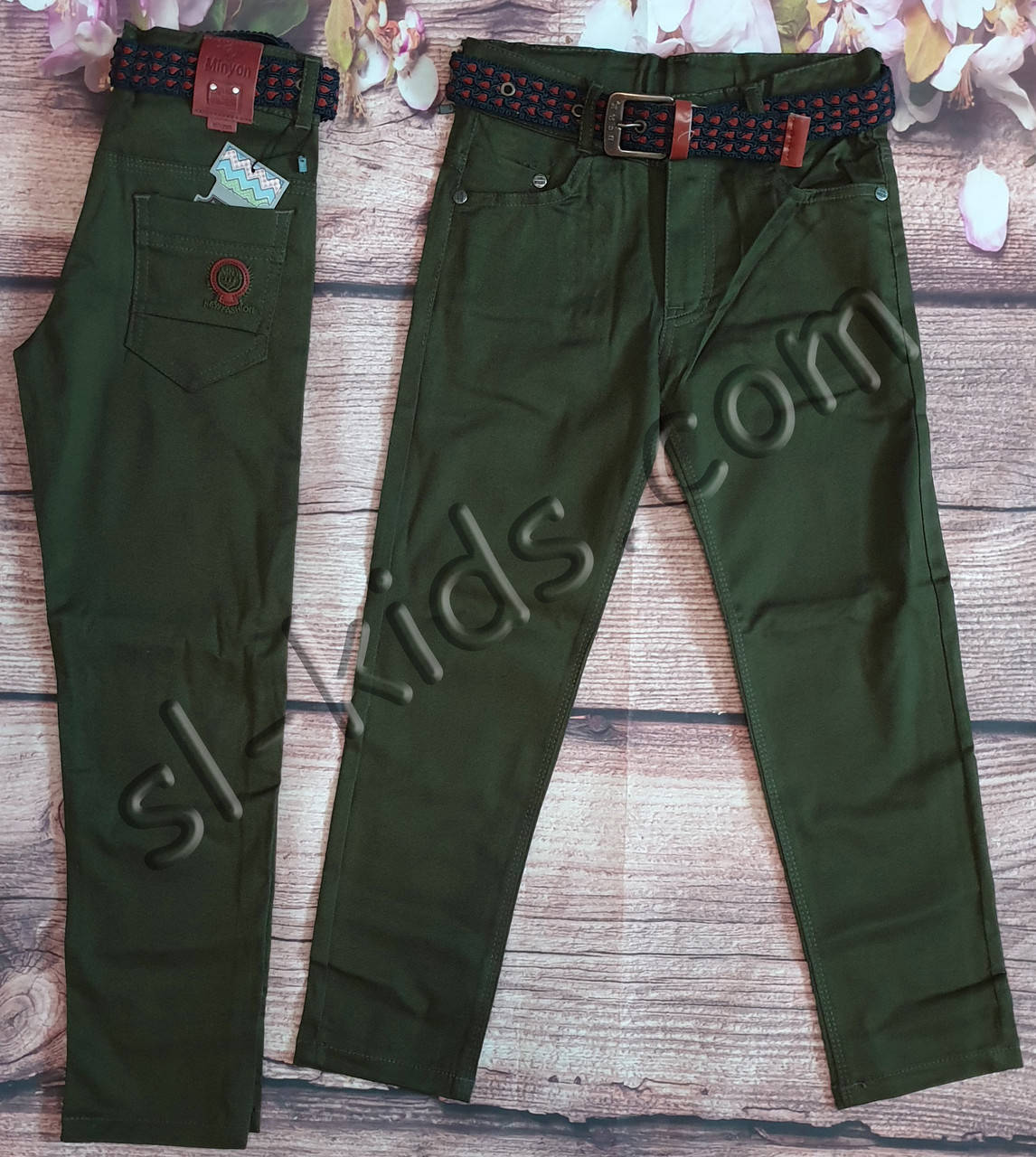 

Яркие штаны,джинсы для мальчика 8-12 лет(хаки) розн пр.Турция