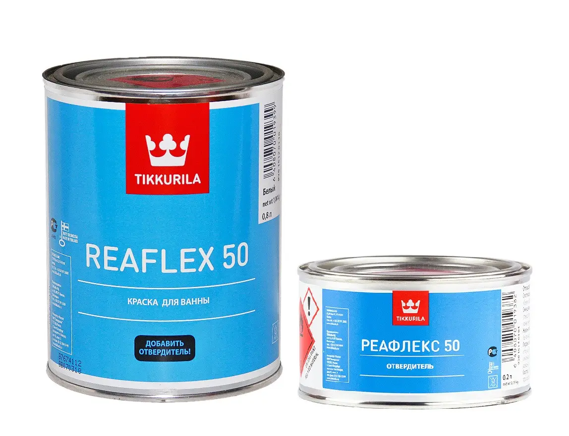 

Эмаль эпоксидная TIKKURILA REAFLEX 50 для ванн и бассейнов (белая) 1л + Отвердитель