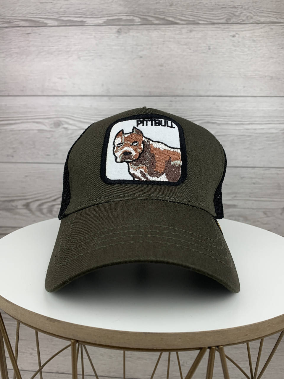 

Кепка зеленая Питбуль Молодежная Стильная Кепка тракер Бейсболка летняя с сеткой Хлопок, Зелёный