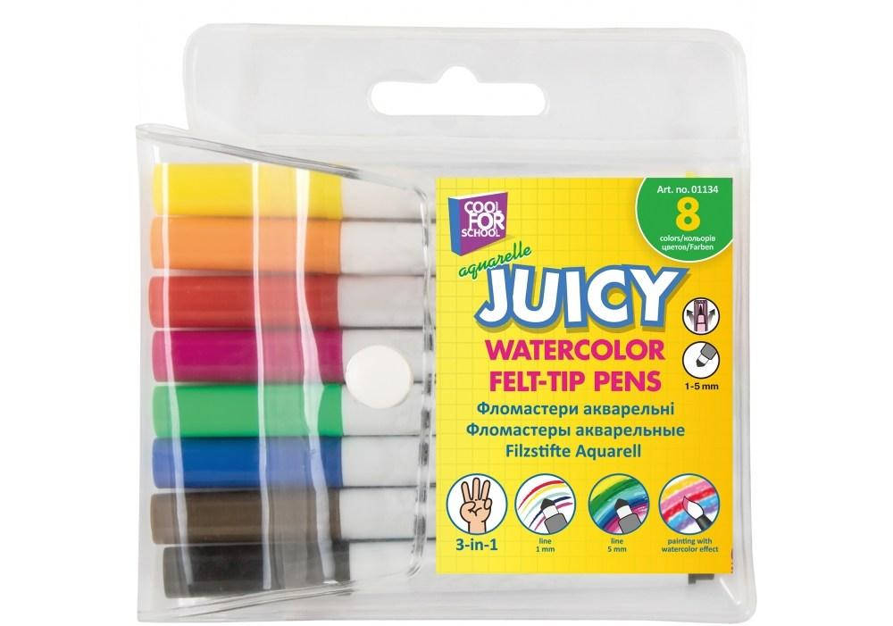 

Фломастеры акварельные 8цв. Juicy 3в1