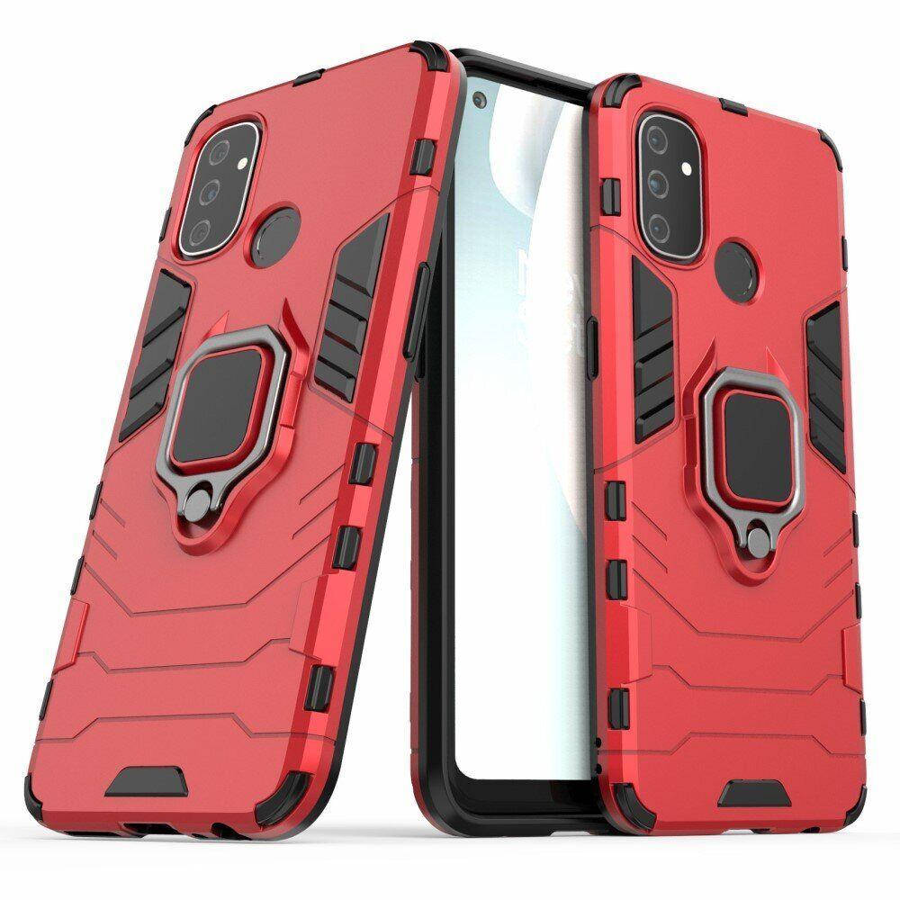 

Чехол Iron Ring для OnePlus Nord N100 бампер противоударный с подставкой Red
