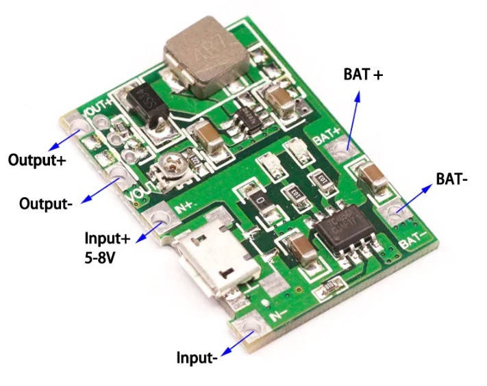 

Стабилизатор регулируемый повышающий DC-DC - 4.5-8В - 4.3-27В 1А с micro USB