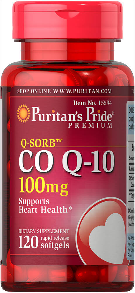 

Коэнзим Q-10, Q-SORB Co Q-10, Puritan's Pride, 100 мг, 120 капсул