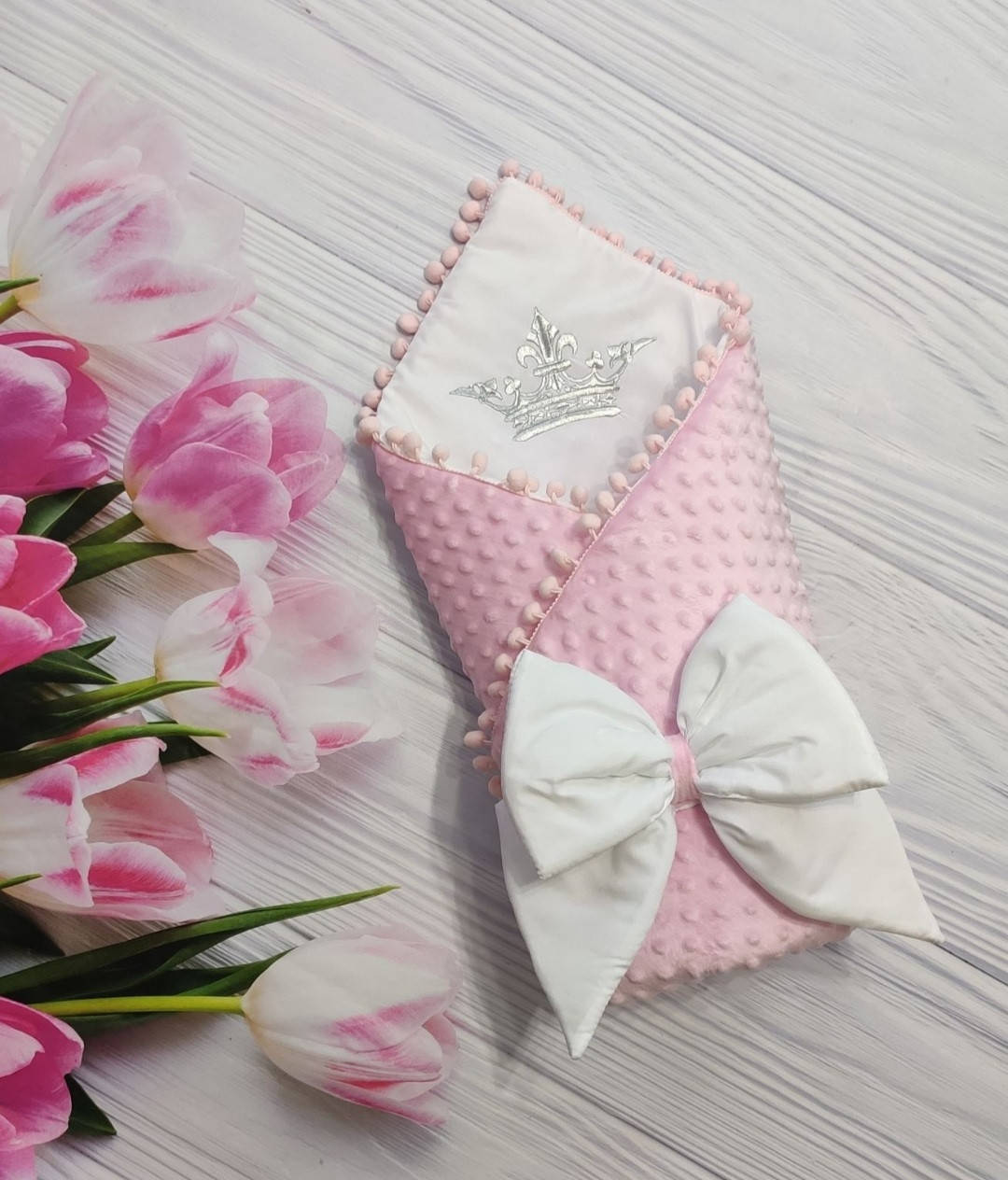 

Конверт-одеяло на выписку "Корона" , демисезонный конверт