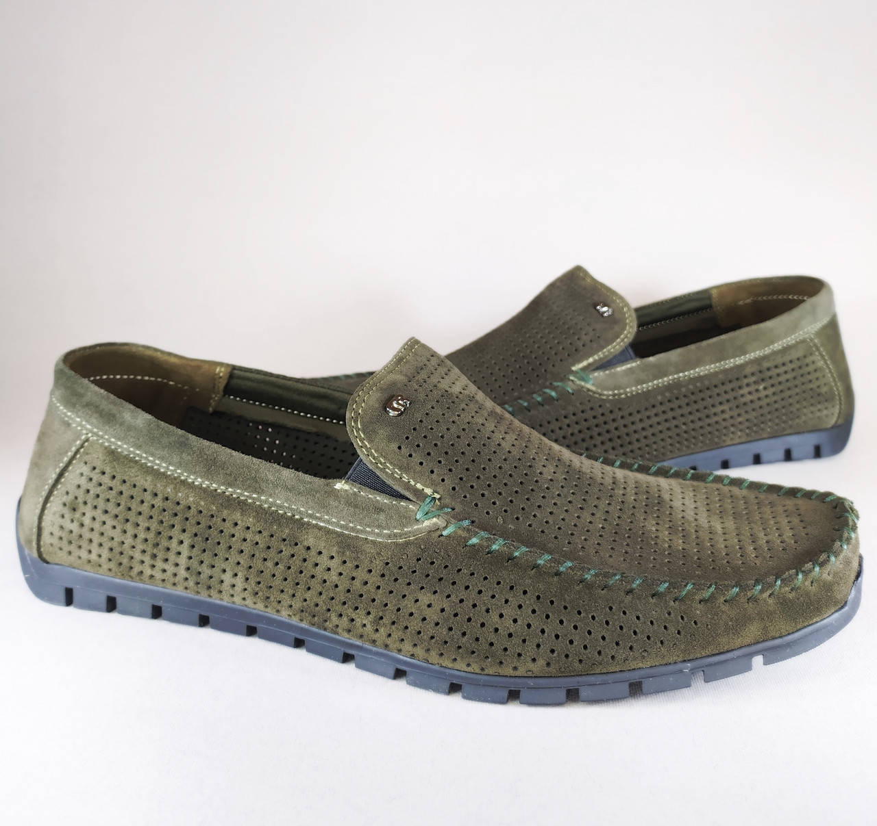 

Мужские мокасины Legges зеленый натуральный замш 39-48 43