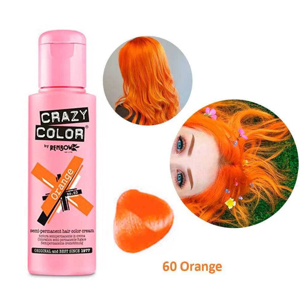 

Тинт-краска для волос №60 оранжевый, 100мл CRAZY COLOR