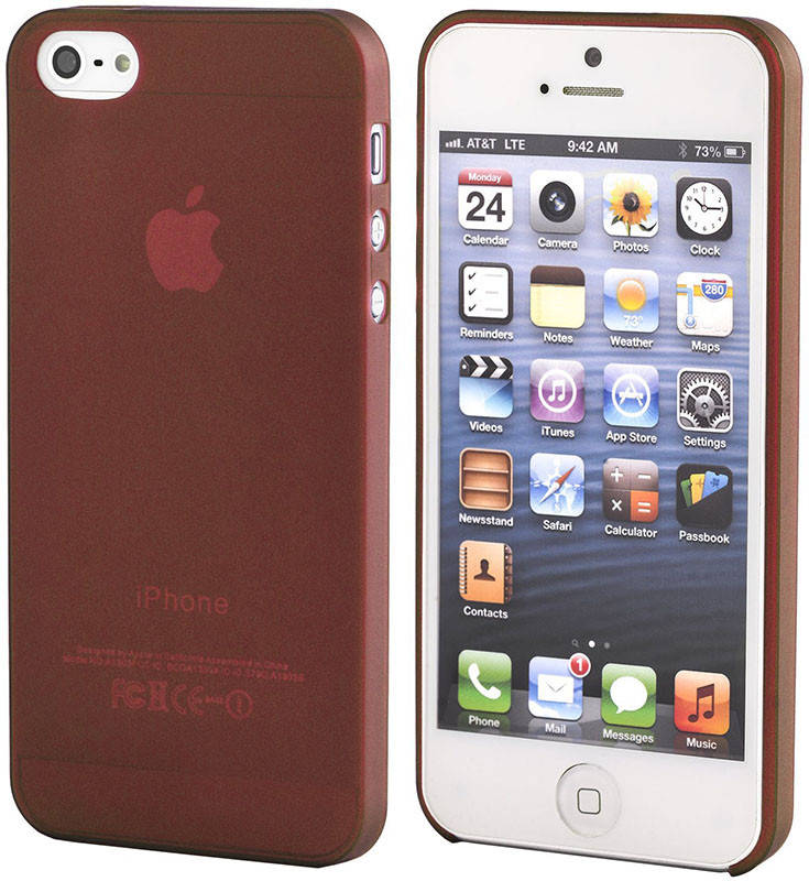 

Чехол-накладка TOTO Ultra Thin TPU Case iPhone 5/5S/SE Red, Красный