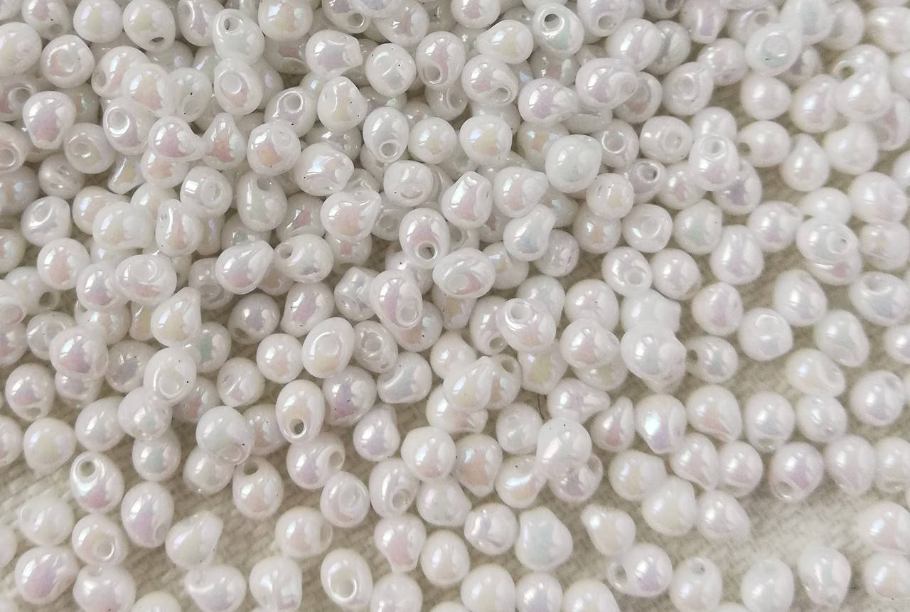 

Miyuki Drops 3,4 mm White Pearl AB 5 г.