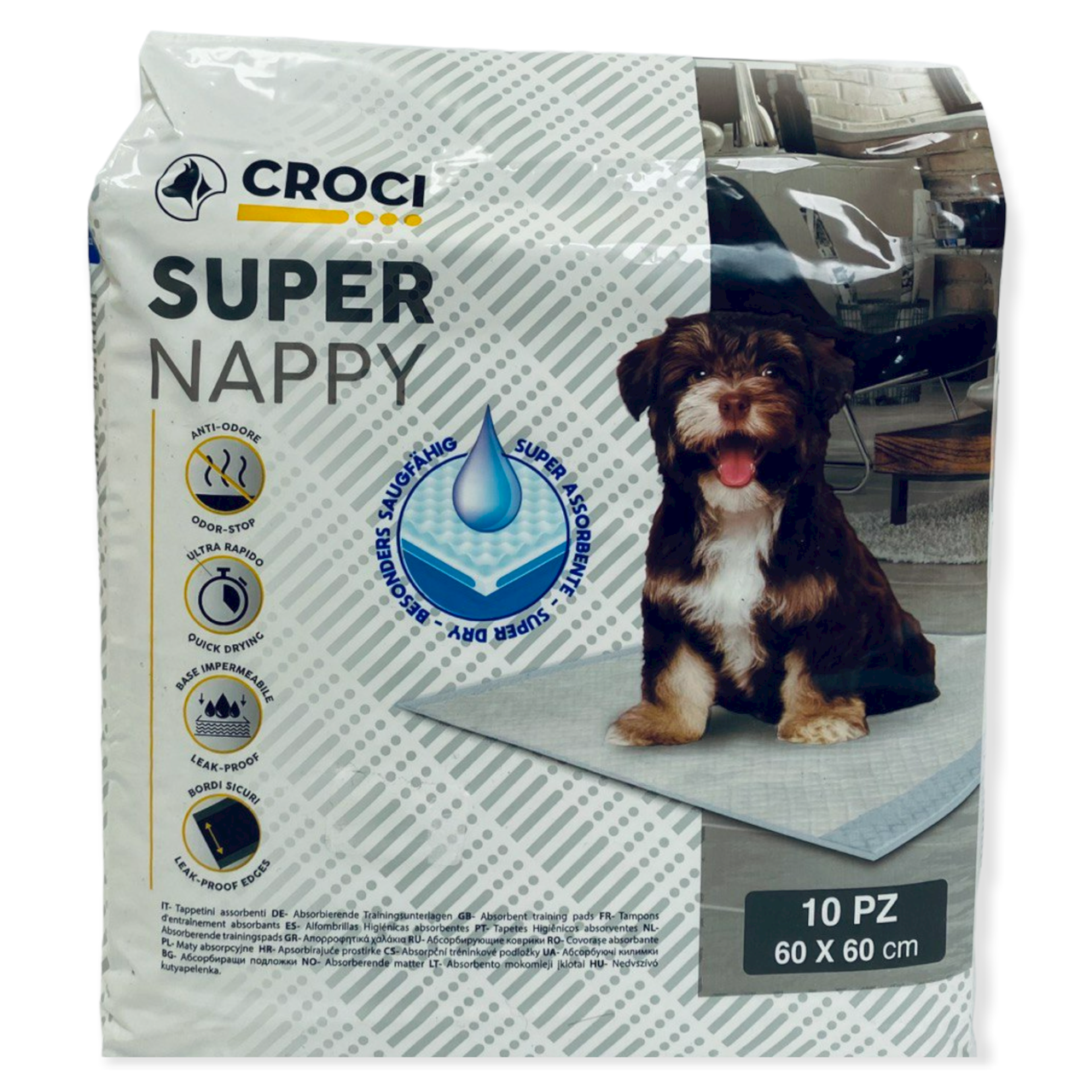 

Одноразовые пеленки для собак 60*60 см Croci Super nappy 10 шт/уп