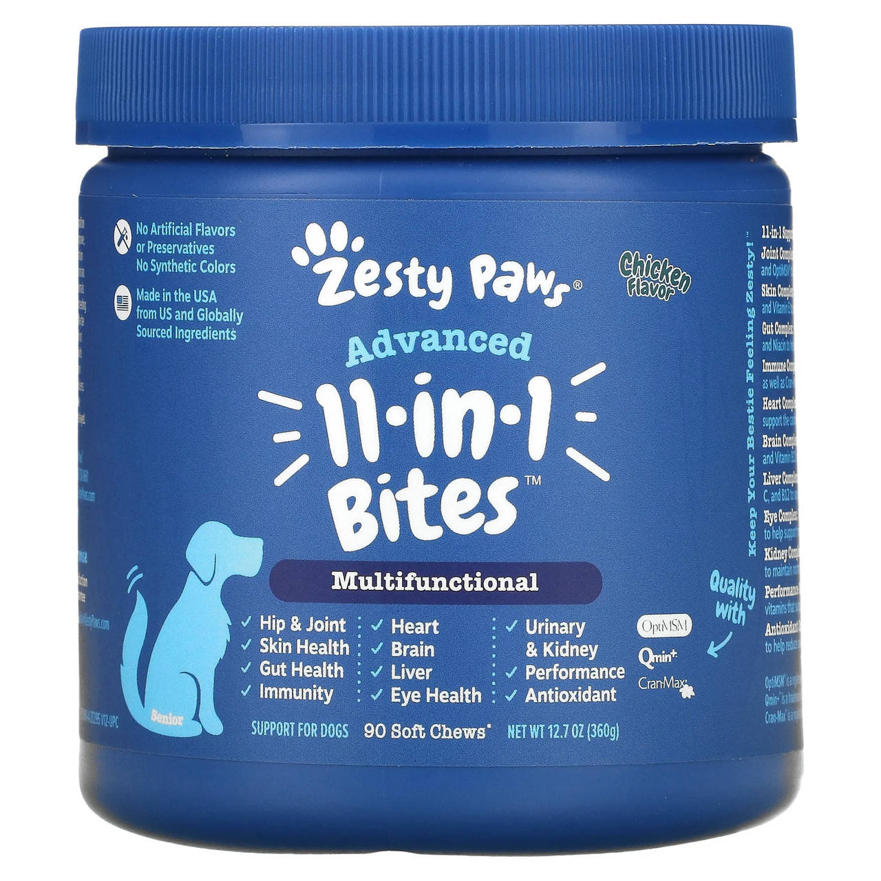 

Витамины для собак Zesty Paws, Advanced 8 in 1 Multivitamin Bites, мультивитамины 8 в 1 для взрослых собак, со