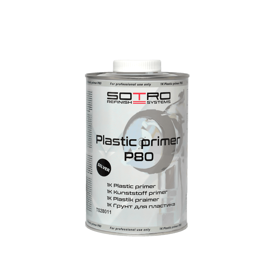 

Грунт по пластику SOTRO 1K Plastic primer SILVER P80 1.0л серебро