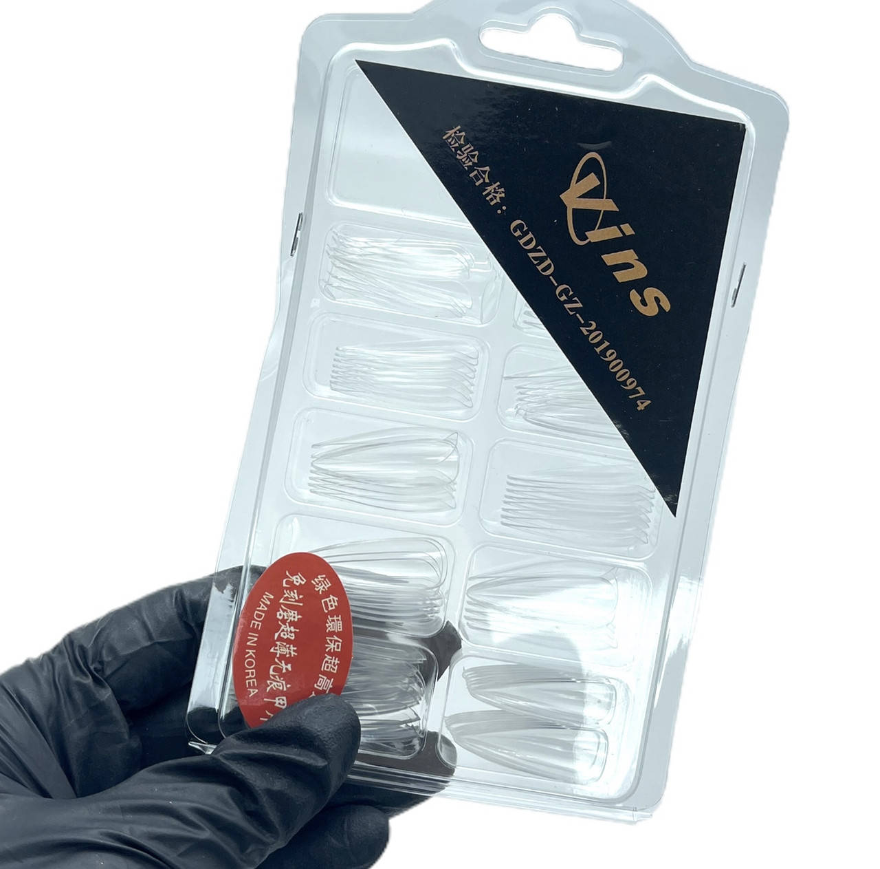 

Типсы "Vins" для наращивания ногтей (накладные ногти), 100 шт./уп. Прозрачный