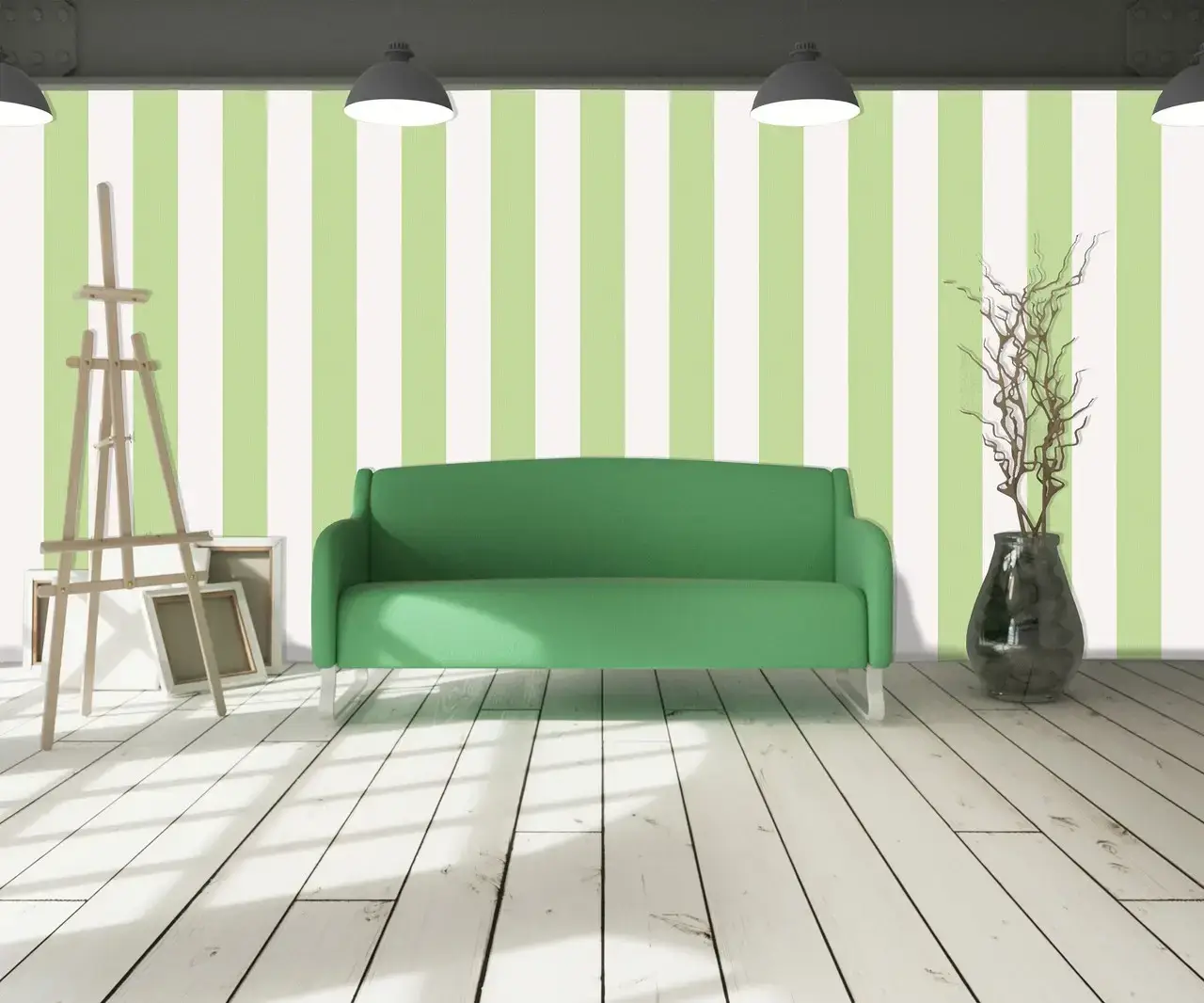 

Обои Бумажные на Стену, Дуплекс, в полоску, для Коридора, Прихожей, Комнаты, Дачи 2518-6 (53смх10м), Зелёный