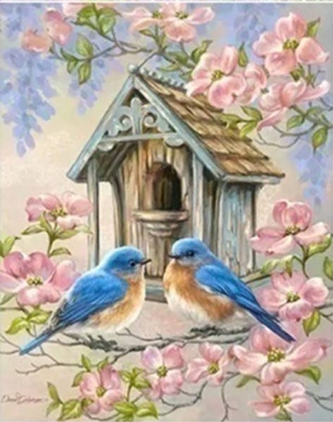 

Алмазная вышивка. Картина на подрамнике "Птичье пение", размер 40х30 см