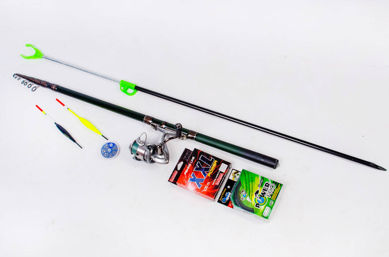 

Удочка поплавочная карбоновая "Mikado"укорочен. в сборе + катушка+Подарок! 5.4 м, Черный