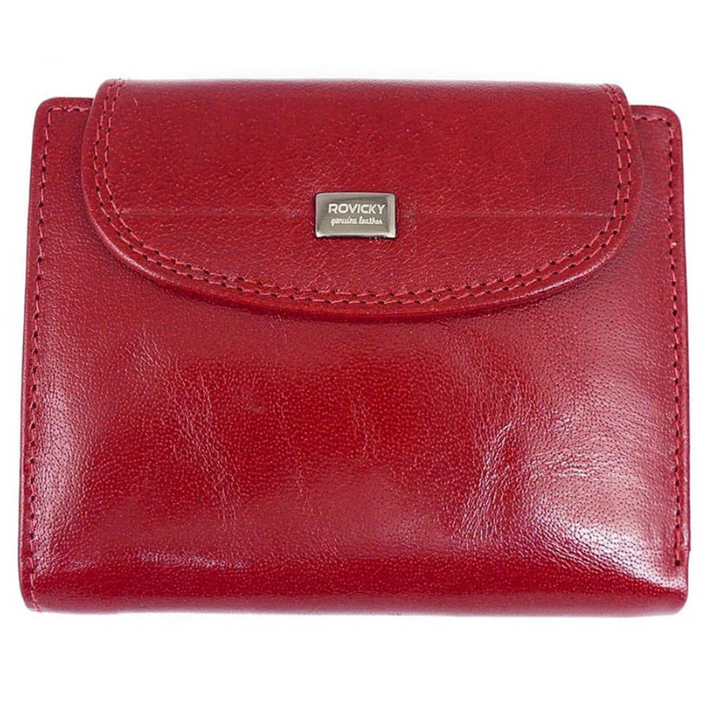 

Женский кожаный кошелек маленький красный Rovicky СPR-8770-BAR Red
