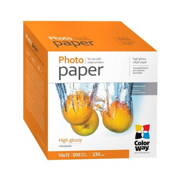 

Фотопапір ColorWay 10x15 230г, глянцевий, PG230-500 (PG2305004R)