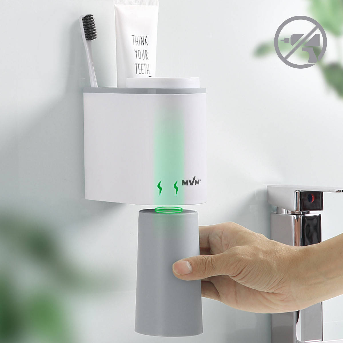 

Держатель для зубных щеток со стаканами клеящийся BP-20 WHITE/GRAY