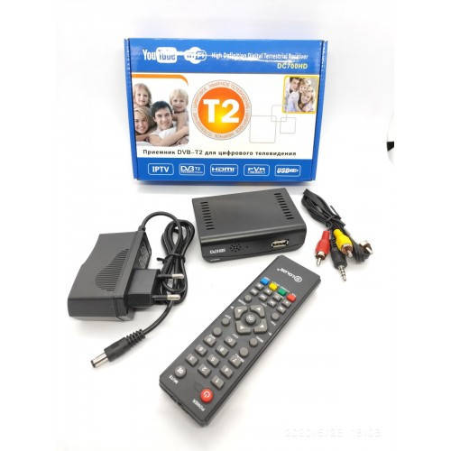 

Цифровая приставка Т2 DC700HD , Тюнер Т2, Ресивер Т2, 2 USB выхода, You Tube,Megogo,IPTV