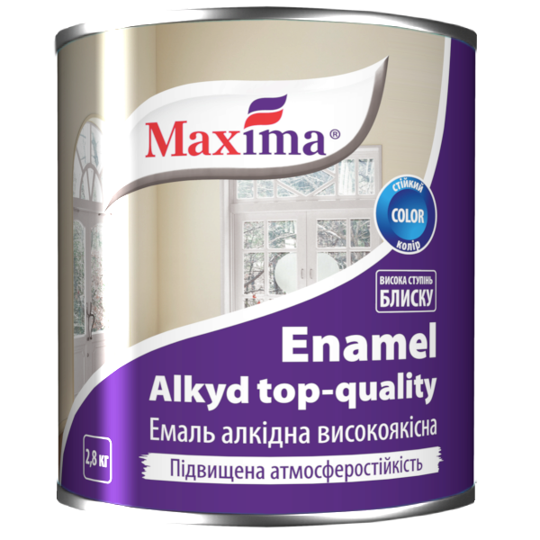 

Эмаль алкидная высококачественная по металлу и дереву Maxima (серая) 2,3 кг