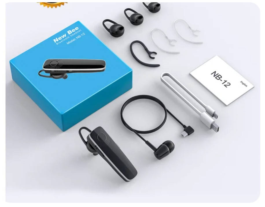 

Гарнітура New Bee NB-12 Бездротова Bluetooth-гарнітура міні-навушники з мікрофоном